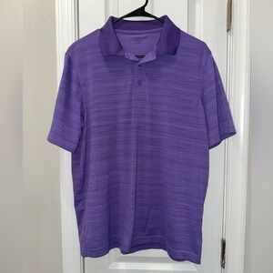 Croft & Barrow Purple Polo Shirt with Textured Stripes